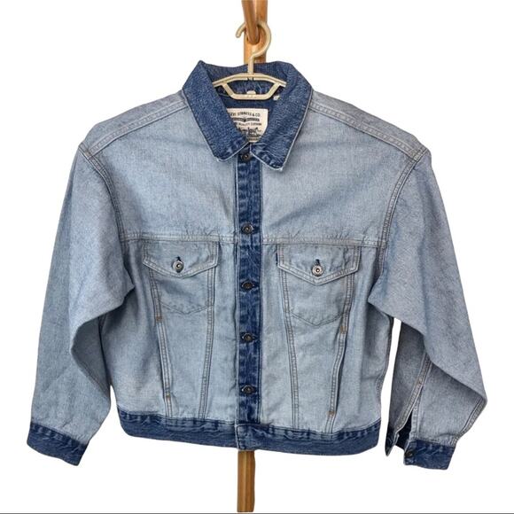 Levi's NWT Denim Trucker Jacket Crafted Oversized Inside Out XS/S - Picture 5 of 12